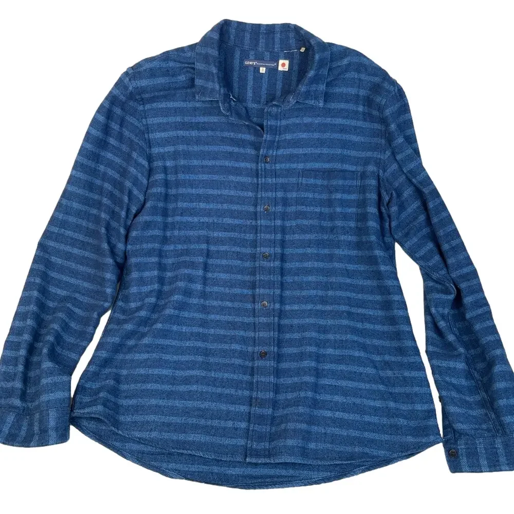 Levi's Made and Crafted Indigo Striped Button Down Shirt Large